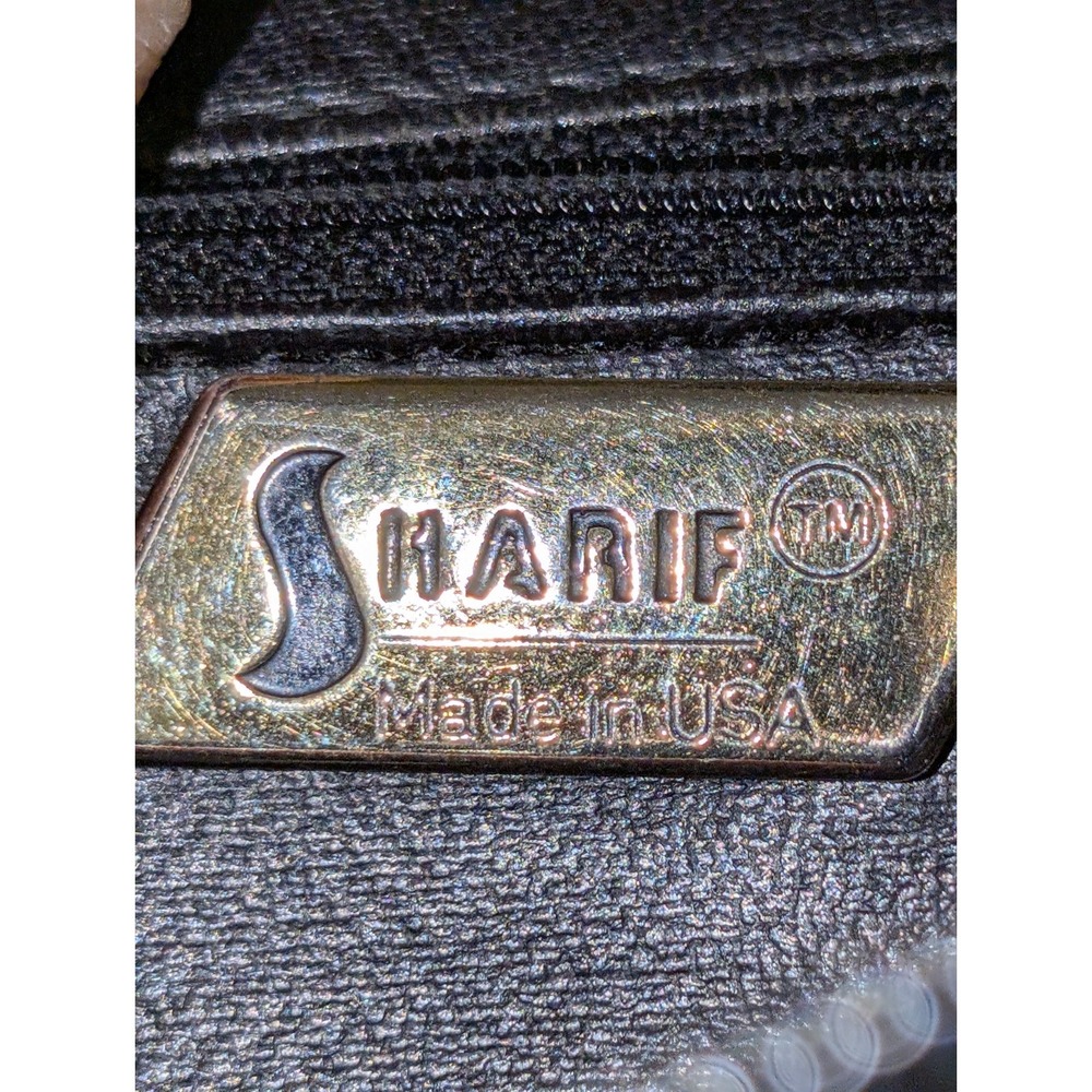 Vintage Sharif Black Reptile Embossed Leather Crossbody‎ Bag - Picture 15 of 16